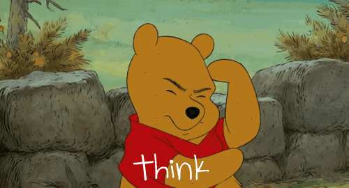 pooh bear think gif content buckets brainstorming tips