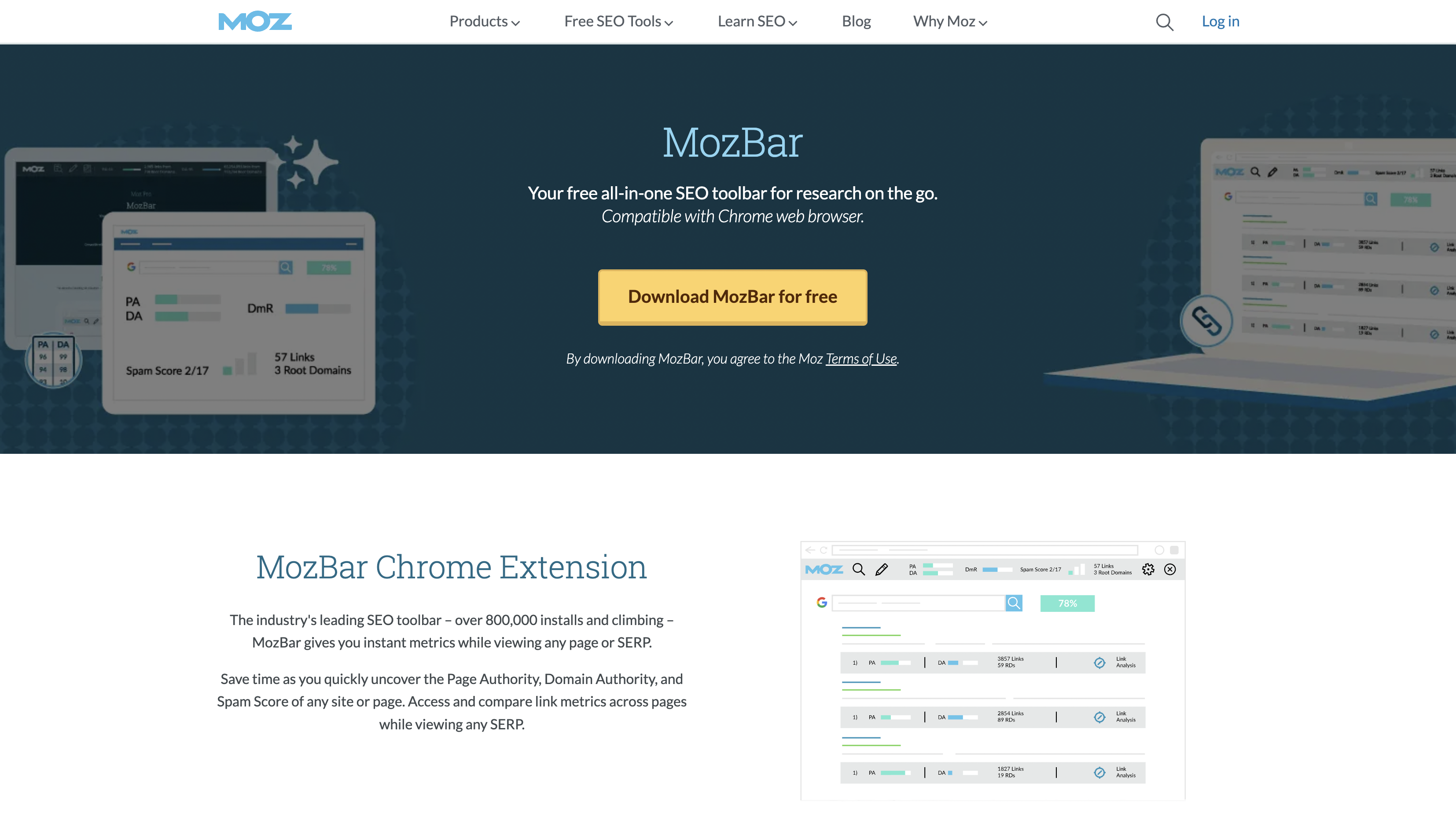 MozBar screenshot