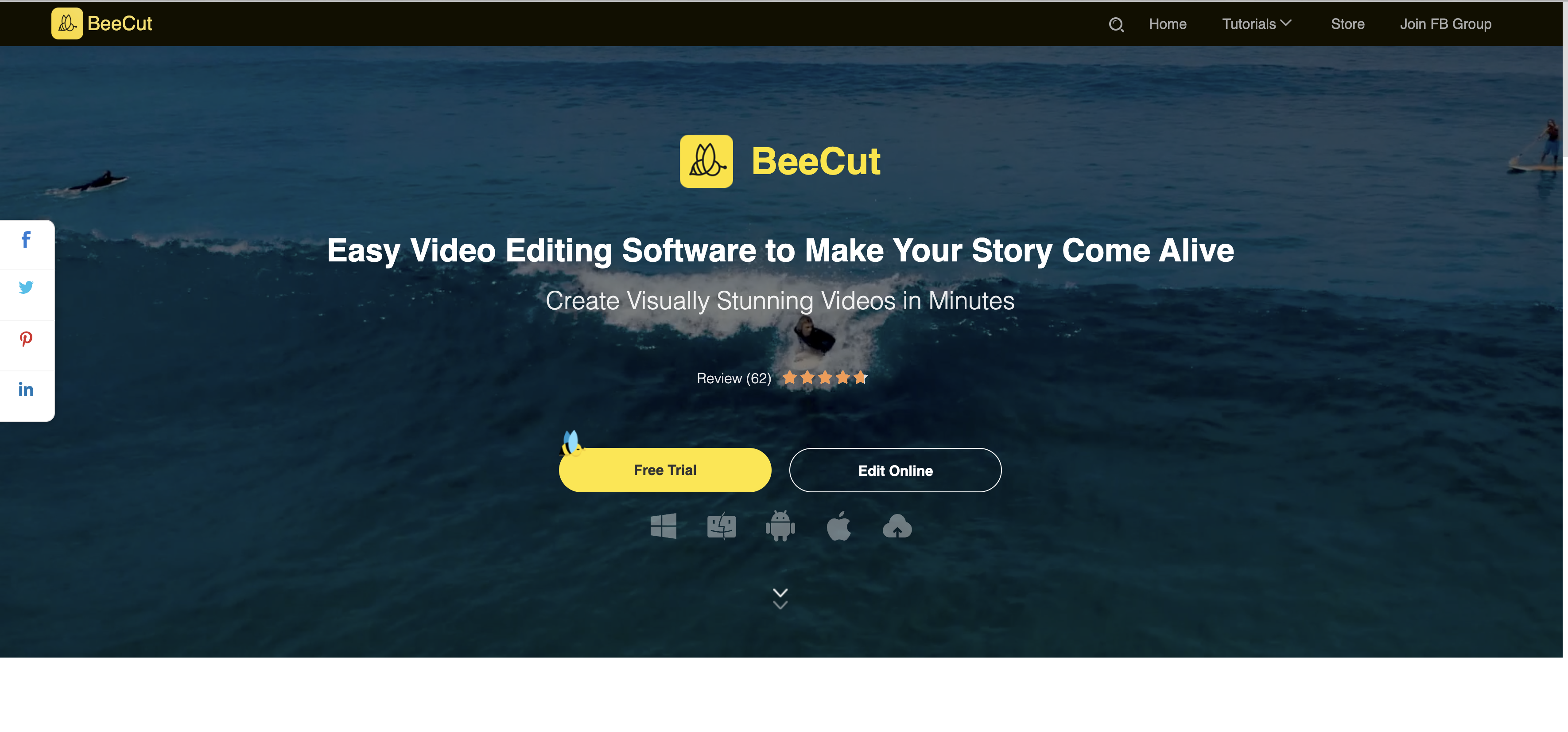 BeeCut video editing app for beginners